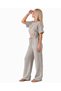 Muslin 100% Natural Cotton Elastic Waist Wide Leg Trousers Cream - 3