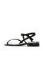 Black Patent Leather Women's Low Heel Sandals - 4