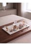 Luxury Natural Marble Presentation Tray - Promise, Engagement, and Coffee Tray with Gold Detailed Plexiglass Handles 30X15 cm - 4