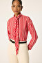 Striped Shirt with Bow Detail - 2