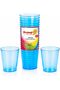 Sunny Colored Reusable Plastic Cups 8oz – 25 PCS Transparent Colored Drinking Cups for Juice, Water & Soft Drinks | Recyclable BPA-Free Party Cups (Blue)