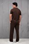 Regular Fit Lycra Self-Striped Half Baggy Trousers T-Shirt Set - 5