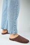 Campos Women's Genuine Leather Flat Sabo Brown Slippers - 6