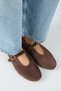Zenga Women's Genuine Leather Single Strap Ballerina Brown Shoes - 3