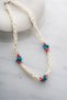 Coral Turquoise Natural Stone Steel Necklace - 2
