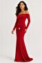 Modal Fabric Metal Accessory Detailed Maxi Dress Red