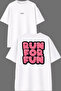 Run for Design Front and Back Printed White Oversize T-Shirt