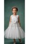 Girl's Tulle and Silver Polka Dot Special Occasion Evening Dress