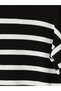 Ozmarka New Season Black Crew Neck Striped Women's Knitwear Sweater - 8