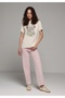 Regular Fit Round Neck Printed Women's Ecru Short Sleeve T-Shirt - 3