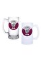 Qatar National Team Beer Glass with Handle, Available in Frosted or Transparent 0134