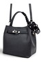 Black, with Lock and Scarf Detail, Puppy Design, Cross Strap, Small, Women's Hand and Shoulder Bag - 2