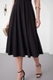 Women's Black Backless Gold Accessory Detailed Midi Evening Dress - 4