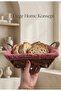 Wicker Bread Basket - Red Checkered Fabric Detailed - Decorative Presentation Basket