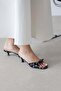 Owen Women's Heeled Satin Sandals Black Polka Dot - 4