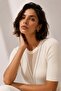 Ecru Transparent Detailed Viscose Women's Knitwear Tshirt - 4