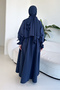 Lyon Drawstring Waist Trench Coat - Navy Blue - 6
