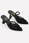 Women's Heeled Shoes with Pearl Embroidery on Tulle - 4