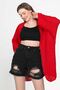 Bat Sleeve Seasonal Cardigan Red - 6