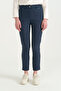 Narrow Leg Canvas Cotton Trousers - Indigo - 2