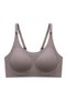 Seamless Bra - Oatmeal |   Brown Laser Cut Underwire-Free Textured Tulle Detailed Women's Bra
