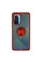 Xiaomi Redmi K40 Compatible Case Montreal Silicone Cover with Ring - Red - 4