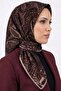Women's Coffee Dried Rose Paisley Patterned Organic Soft Cotton Scarf