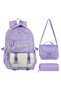 Waddell Primary School - Middle School Luxury Quality Fabric Twillnis Rain-Proof Sweet Girl's Bag Lunch Bag and Pencil Case 3-Piece Set - 2