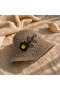 Spk-12006 Handmade Straw Bucket Hat with Mink Flower Embroidery |   Eos Collective - 2