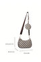 Luxury Style Portable Hobo Bag Summer Holiday Cool Geometric Pattern Zipper Handbag Purse for Girls - 4