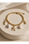 Dangle Bracelet Starfish Lucky Fish Turtle and Pearl Detail Bracelet Gold - 2