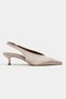 Wilson Sand Beige Satin Open Back Women's Heeled Shoes - 5