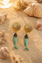 Gold Steel Earrings with Fish Figure - 2