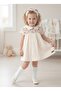 Baby Girl Moon Collar Floral Patterned Cotton Muslin Lined Dress