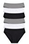 Women's 6-Pack Cotton Bikini Briefs Set - 3 Colorful Basics & Black, White, Gray - 2