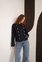 Hakim Jacket with Collar, Shoulder and Sleeve Patches - Navy Blue |   F2097 - 3