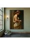 Elegant Woman Profile Canvas, Soft Light Portrait Wall Art, Classic Draped Fabric Canvas, Feminine Beauty Home Decoration 40x60 cm Gallery wrapped Ready to Hang - 2