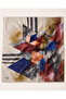 Soft Cobalt Copper Geometric Scarf - 3