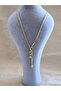 Design Gold Color Double Metal Ball Figured Necklace - 2