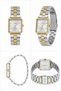 Square Case Silver Gold Metal Cord White Dial Women Wrist Watch - 3
