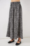 Women's Leopard Patterned Anthracite Skirt - 2