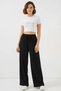 Women's High Waist Wide Leg Black Palazzo Trousers