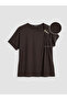 Two Mt Shop Quality Soulife Brown Combed Cotton Plain Oval Neck Short Sleeve Women's Blouse - 6