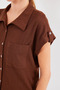 Women's Textured Brown Shirt - 4