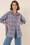 Women's Checkered Pattern Basic Oversize Cotton A. Tile Shirt - 5