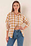 Women's Checkered Pattern Basic Oversize Cotton Mink Shirt