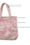 Pink Floral Patterned Women's Shoulder Bag Fabric Tote Bag Daily and Beach Bag - 40X40 cm - 3