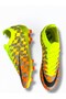 Comfortable Yellow-Orange Patterned Lace-Up Unisex Crampon Sneakers for Football Games - 3