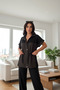 Women's Premium Modal Double Set Waist-Tie Loose-Leg Buttoned Blouse Pants - 2