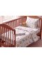 Makiteks Cute Dinosaur Patterned 100% Cotton Baby Duvet Cover Set - White Crib Set 4 Pieces - 2